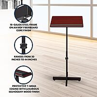 Oklahoma Sound Portable Presentation Lectern, Mahogany