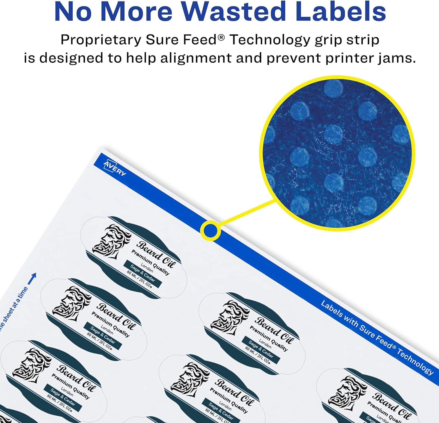 AVERY Matte White Oval Scalloped Labels, Sure Feed Technology, 1-1/8 x 2-1/4