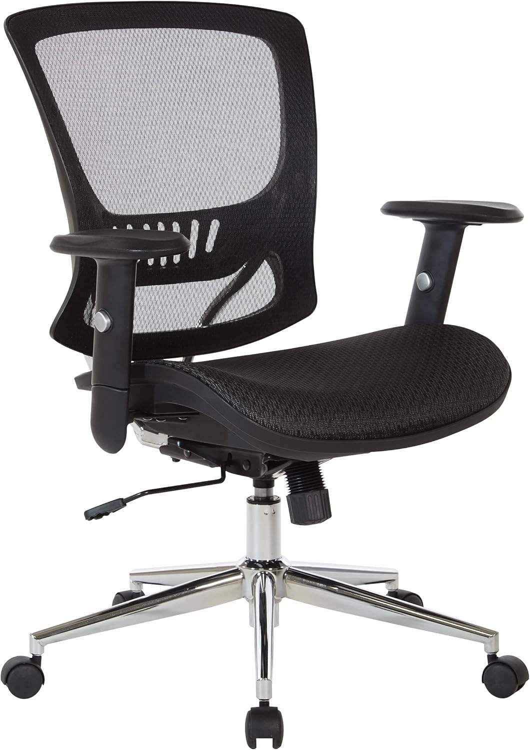 Office Star Mesh Seat and Back Office Task Chair with Lumbar Support and Height Adjustable Arms