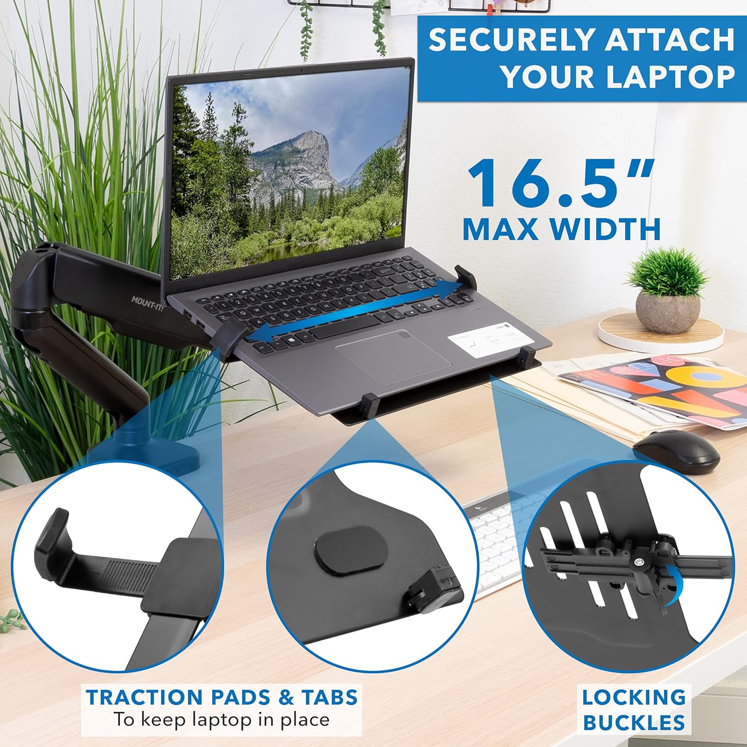 Mount-It! Height Adjustable Laptop and Monitor Desk Mount
