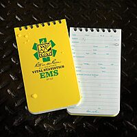 Rite in the Rain Weatherproof EMS Notebook, 3" x 5", Yellow Cover, Vital Stats Pages (No. 112) 1 Pack