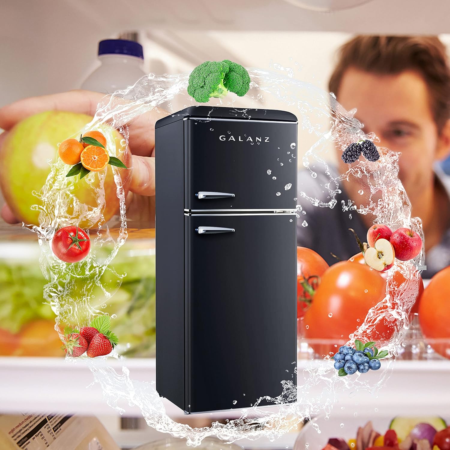 Galanz - Refrigerador compacto retro con congelador Galanz - Refrigerador compacto retro con congelador
