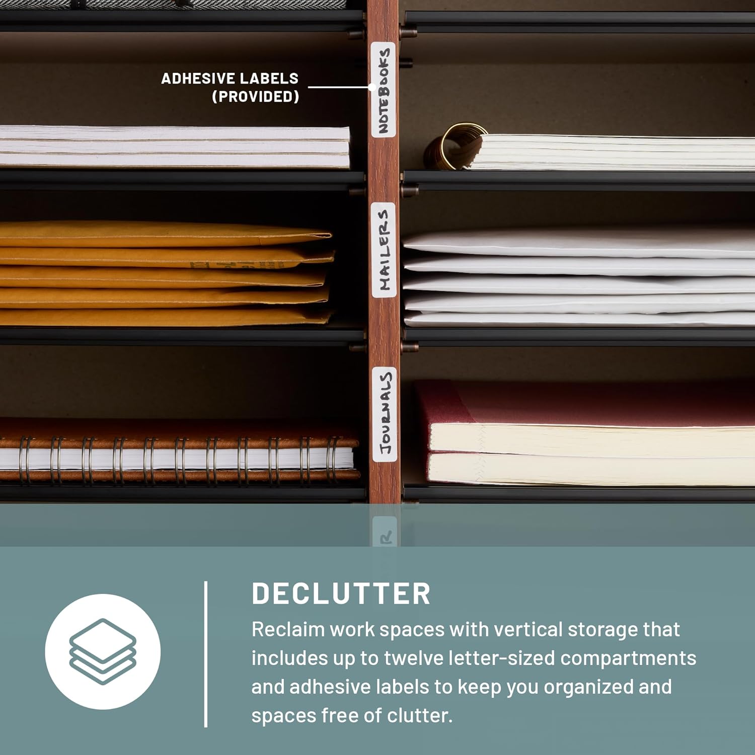 SAFCO Wood Adjustable Literature Organizer