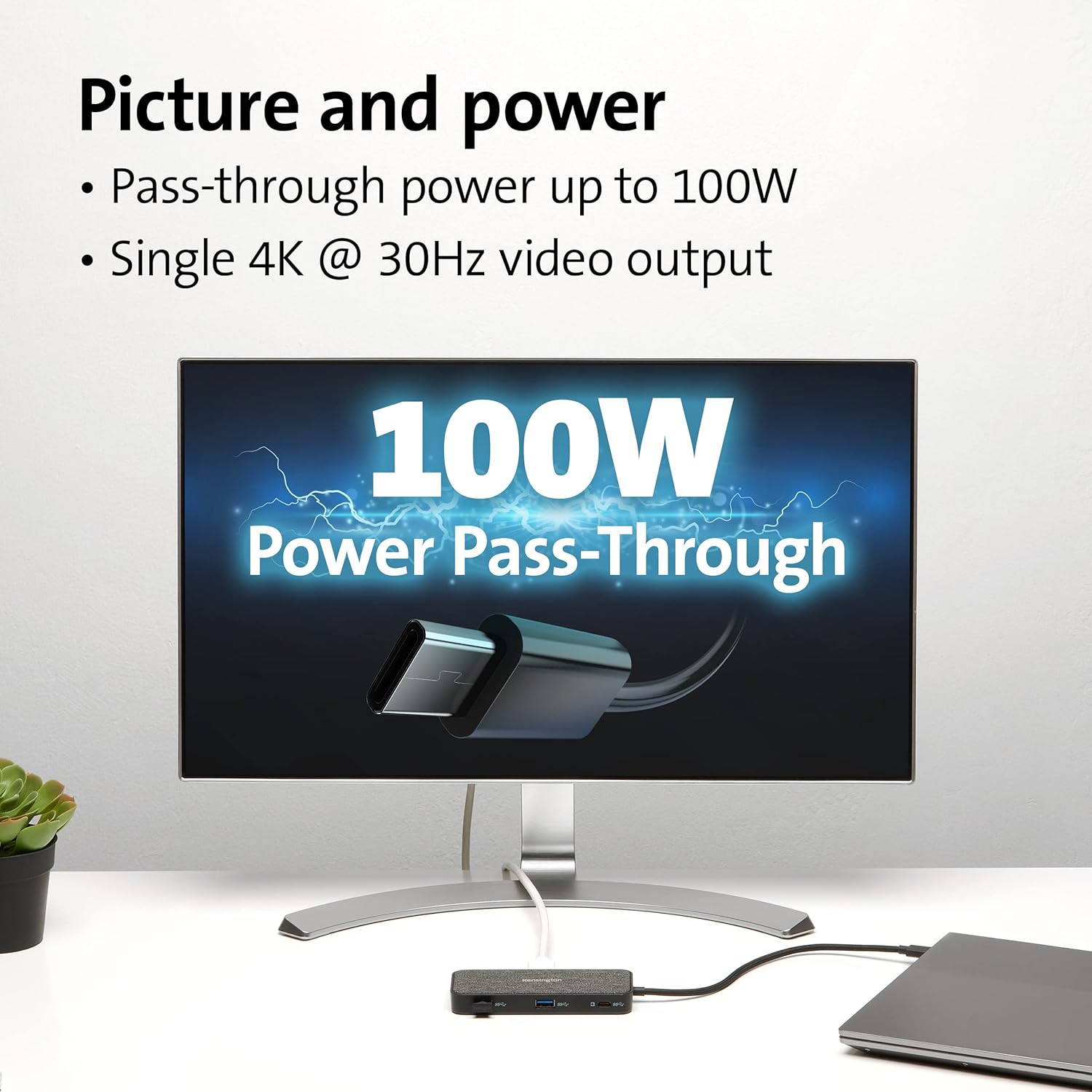 Kensington SD1650P USB-C 4K Docking Station with 100W Power Pass-Through