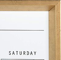 Kate and Laurel Calter Magnetic Framed Dry-Erase Calendar, Melamine, 21-1/4in x 27-1/2in, White, Gold Plastic Frame