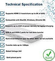 C2G USB-C® 4.0 6-in-1 Mini Docking Station with HDMI®, USB-A, Ethernet, and USB-C® 85W– 8K 60HZ