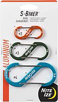 Nite Ize S-Biner Dual Carabiner Sizes #2,3,4, Orange/Olive/Blue