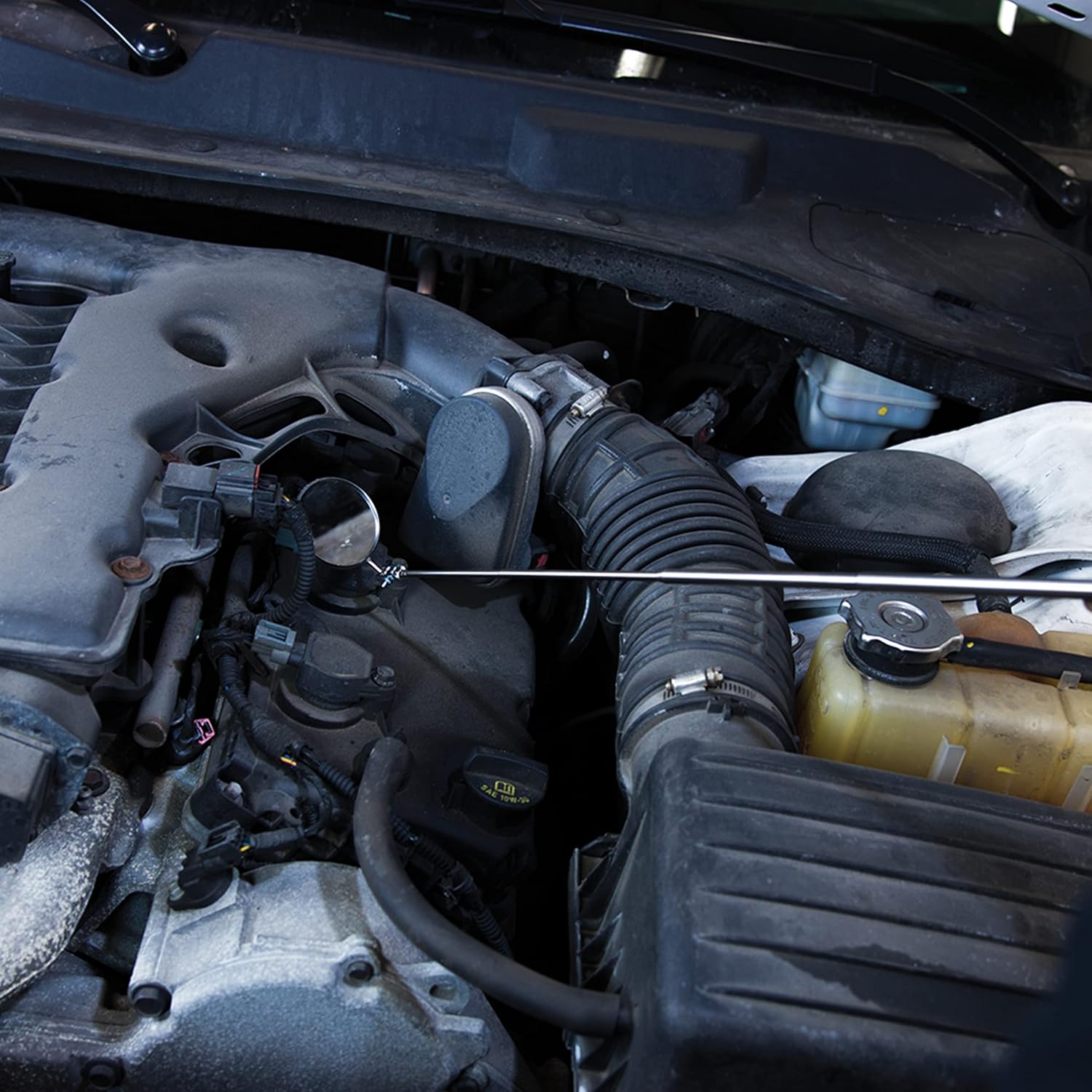 Ullman HTC-2 Pocket Size Telescoping Inspection Mirror with 2.25 inch Round Mirror and Black Handle - Perfect for Mechanics