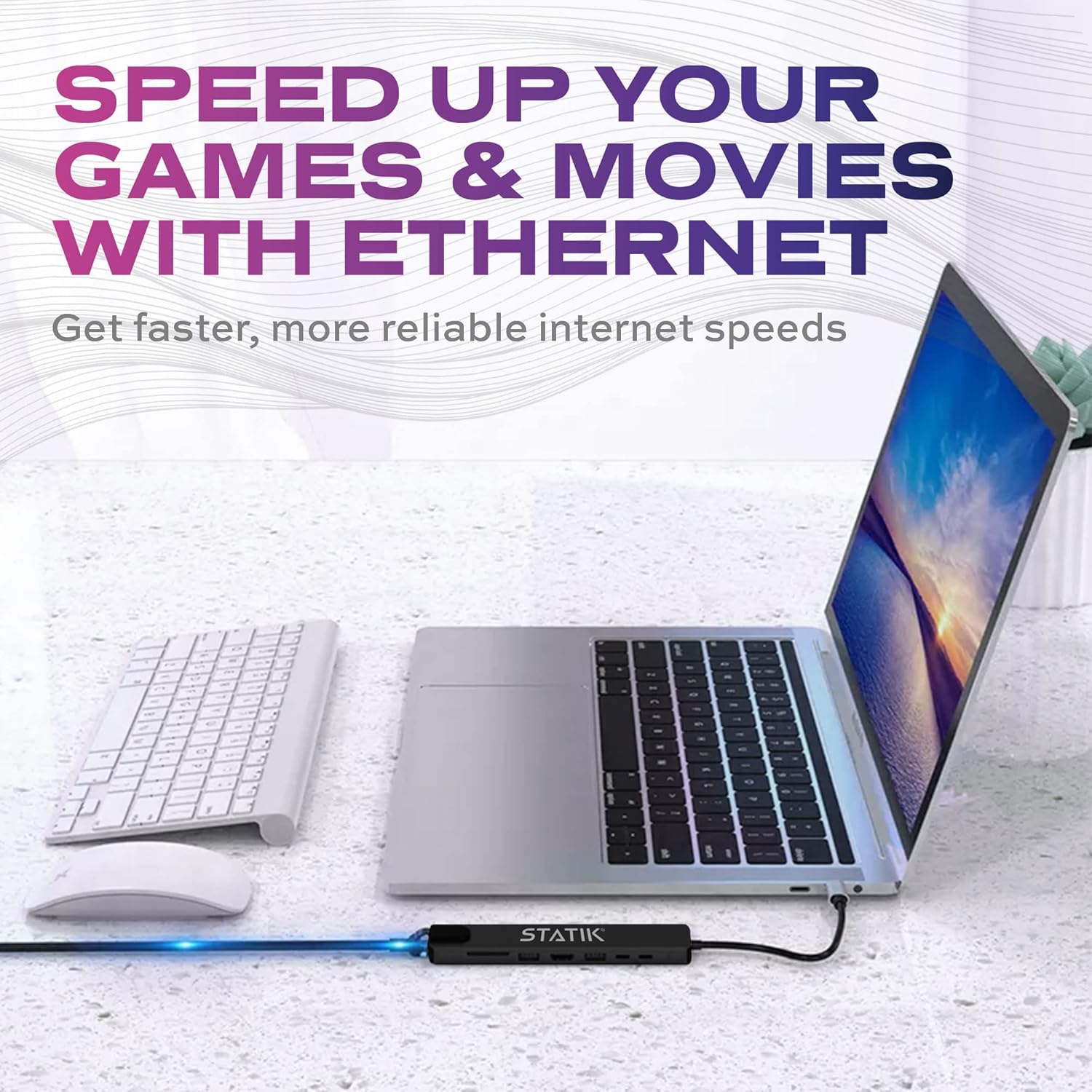 STATIK UltraHub 8-in-1 Powered USB-C Hub with 4K HDMI, Ethernet & Card Reader