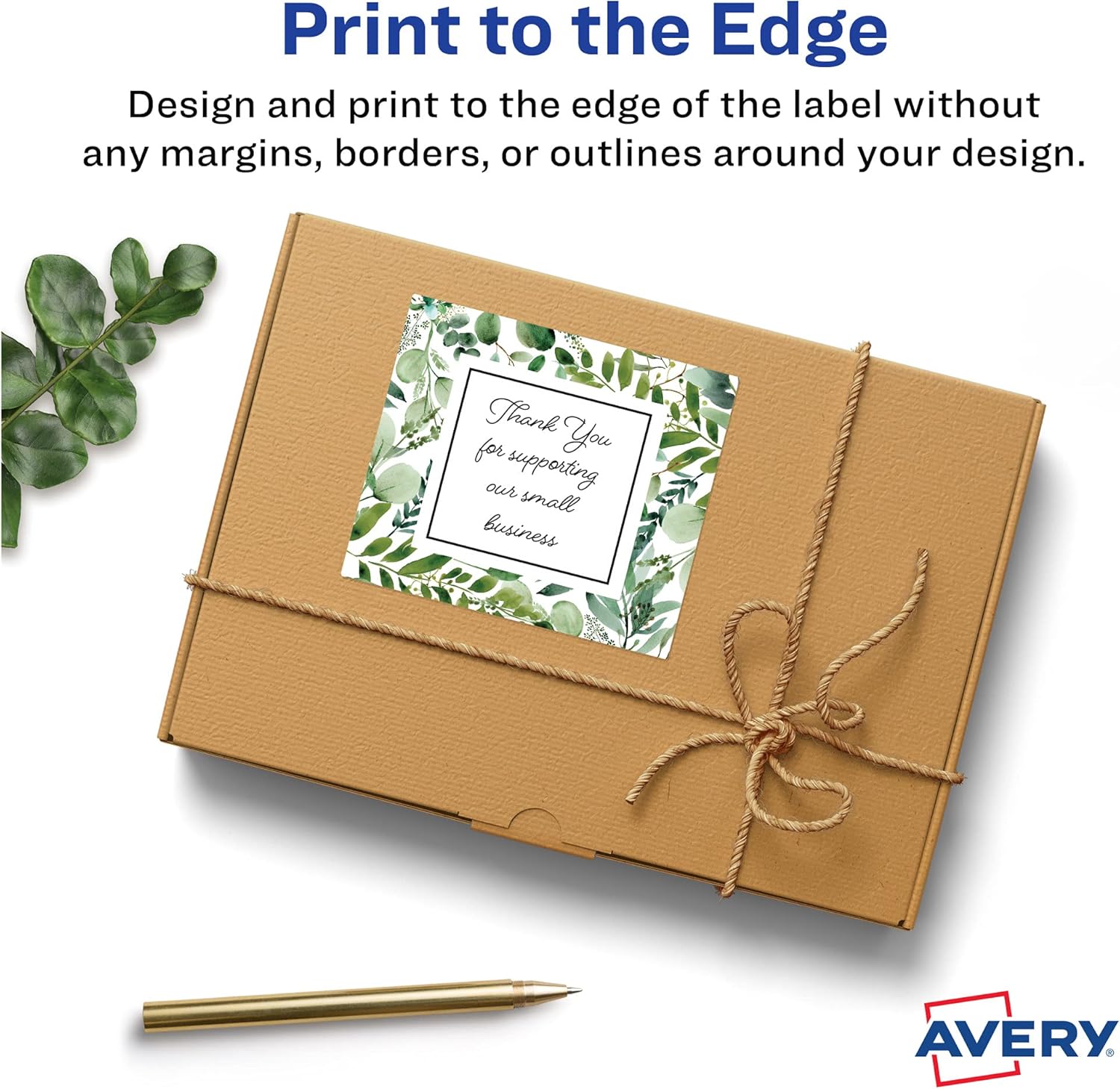 Avery Matte White Square Labels, Sure Feed Technology, 2.75" x 2.75"