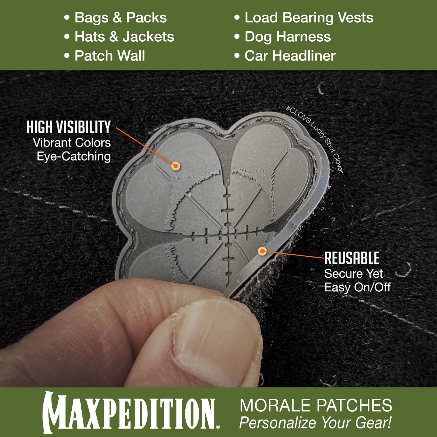 MAXPEDITION Lucky Shot Clover PVC Morale Patch