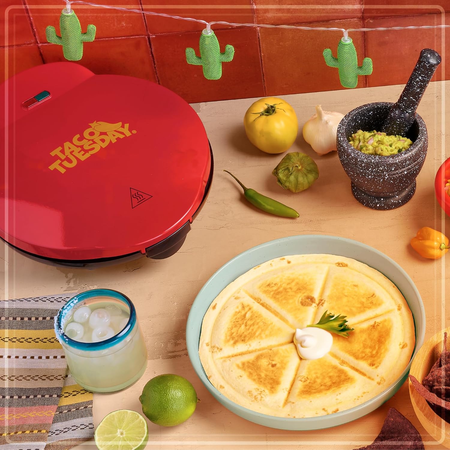 TACO TUESDAY Deluxe Electric Quesadilla & Tortilla Bowl Maker