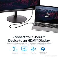 StarTech.com USB C to HDMI Cable - USB Type-C to HDMI 2.0 - 4K 60Hz - Black