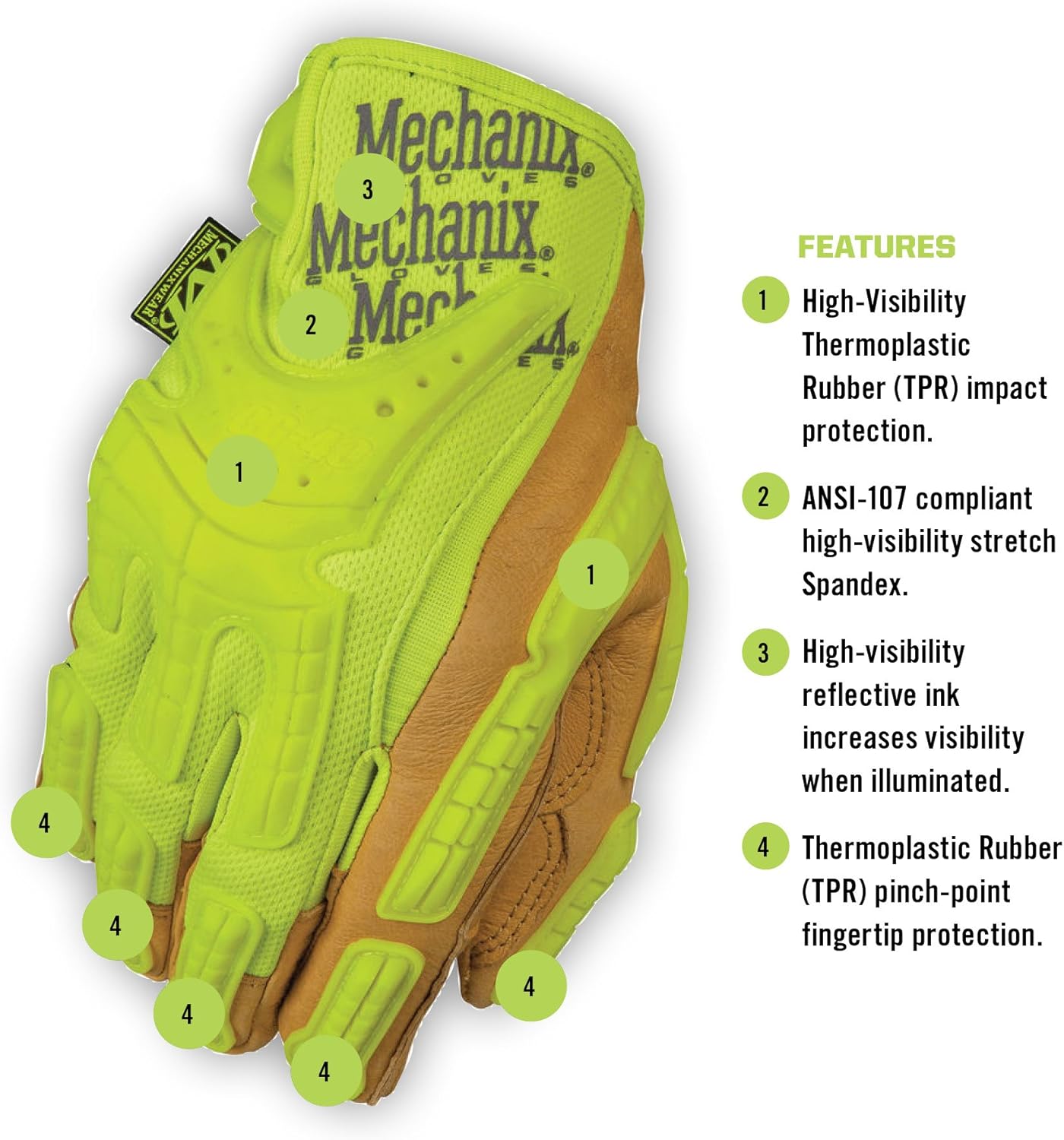 Mechanix Wear Hi-Viz CG Heavy Duty High-Visibility Work Gloves