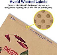 Avery Kraft Brown Round Labels, Sure Feed Technology, 3.5" Diameter, 60 Kraft Brown Labels, Print-to-The-Edge, Laser/Inkjet Printable 60 labels