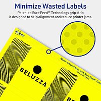 Avery Printable Rectangle Labels, Sure Feed Technology, 3" x 3.75", Neon Yellow Labels, Print-to-The-Edge