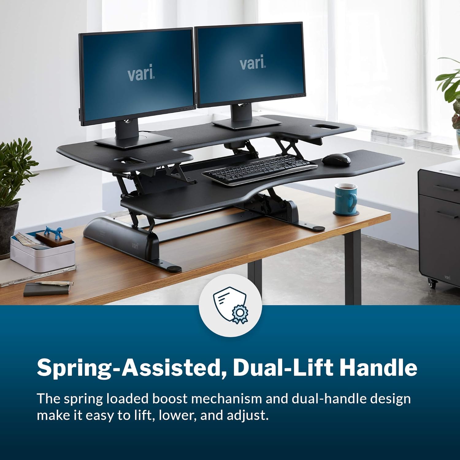 Vari - VariDesk Pro Plus 48 - Two-Tier Standing Desk Converter for Dual Monitors