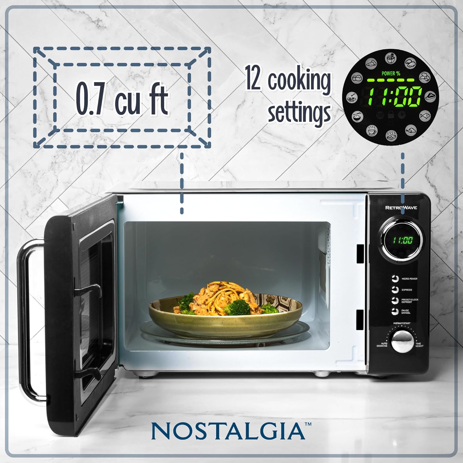 Nostalgia Retro Countertop Microwave Oven