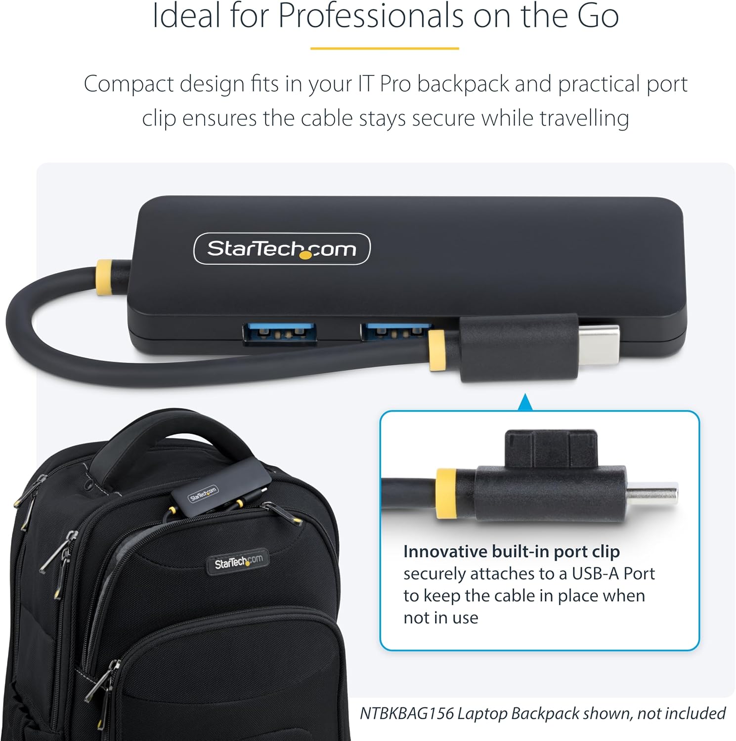 StarTech 4-Port USB 3.0 Hub, Bus-Powered Portable Travel Mini Hub