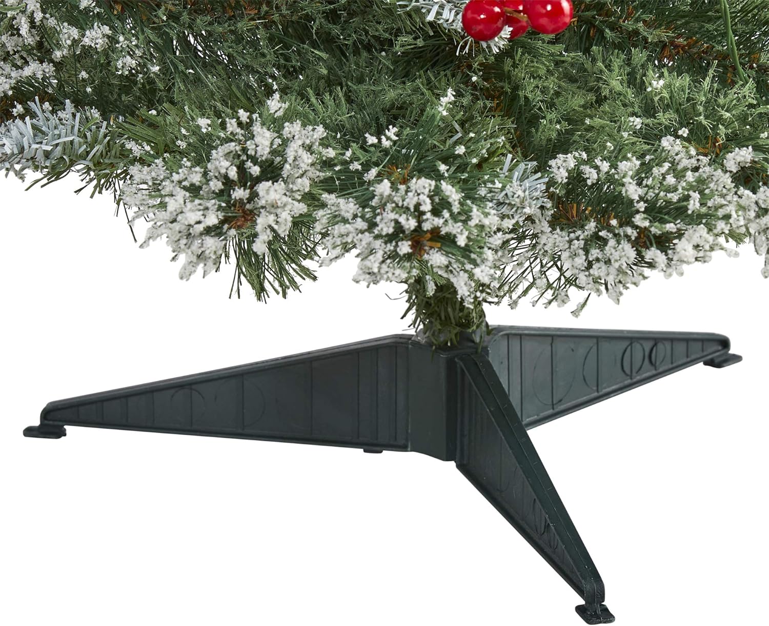 Nearly Natural 3ft. Frosted Swiss Pine Artificial Christmas Tree with 50 Clear LED Lights and Berries