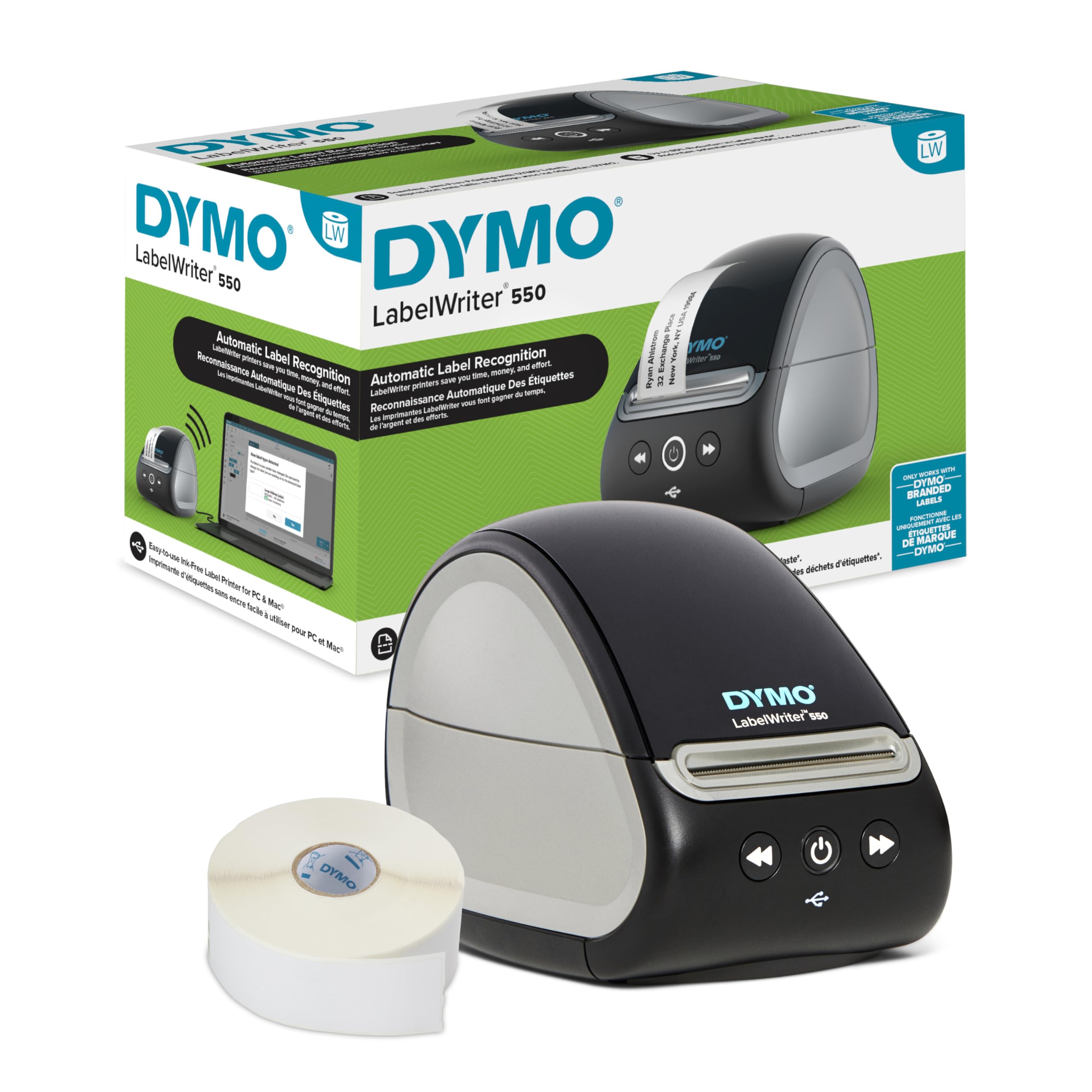 DYMO LabelWriter 550 Series Label Printer with Dymo-Branded Label Compatibility Automatic Recognition Low Waste Optimized