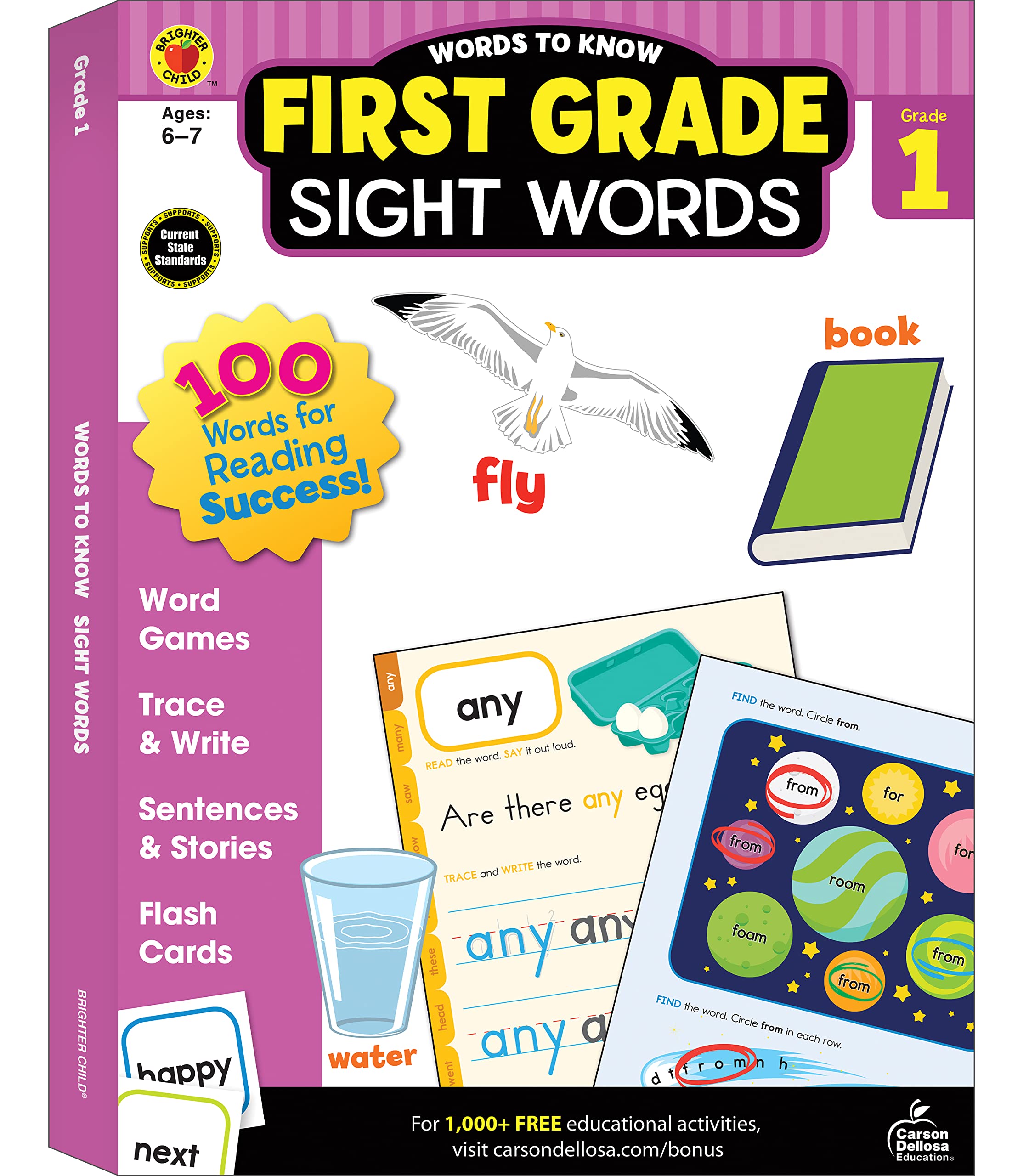 Words to Know Sight Words Workbook for First Grade—Reading Activities, Games, Flashcards, Handwriting, Sentences