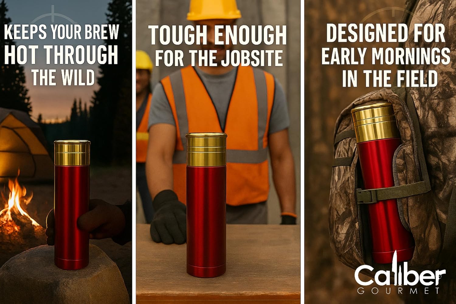 CALIBER GOURMET Bullet Thermos Bottle Vacuum Insulated Stainless Steel