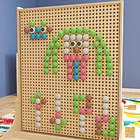 Flash Furniture Bright Beginnings Commercial Grade 64-Piece Jumbo Peg Accessory Pack For Modular STEAM Walls