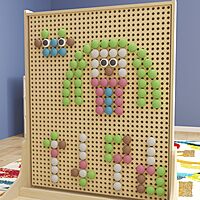 Flash Furniture Bright Beginnings Commercial Grade 64-Piece Jumbo Peg Accessory Pack For Modular STEAM Walls