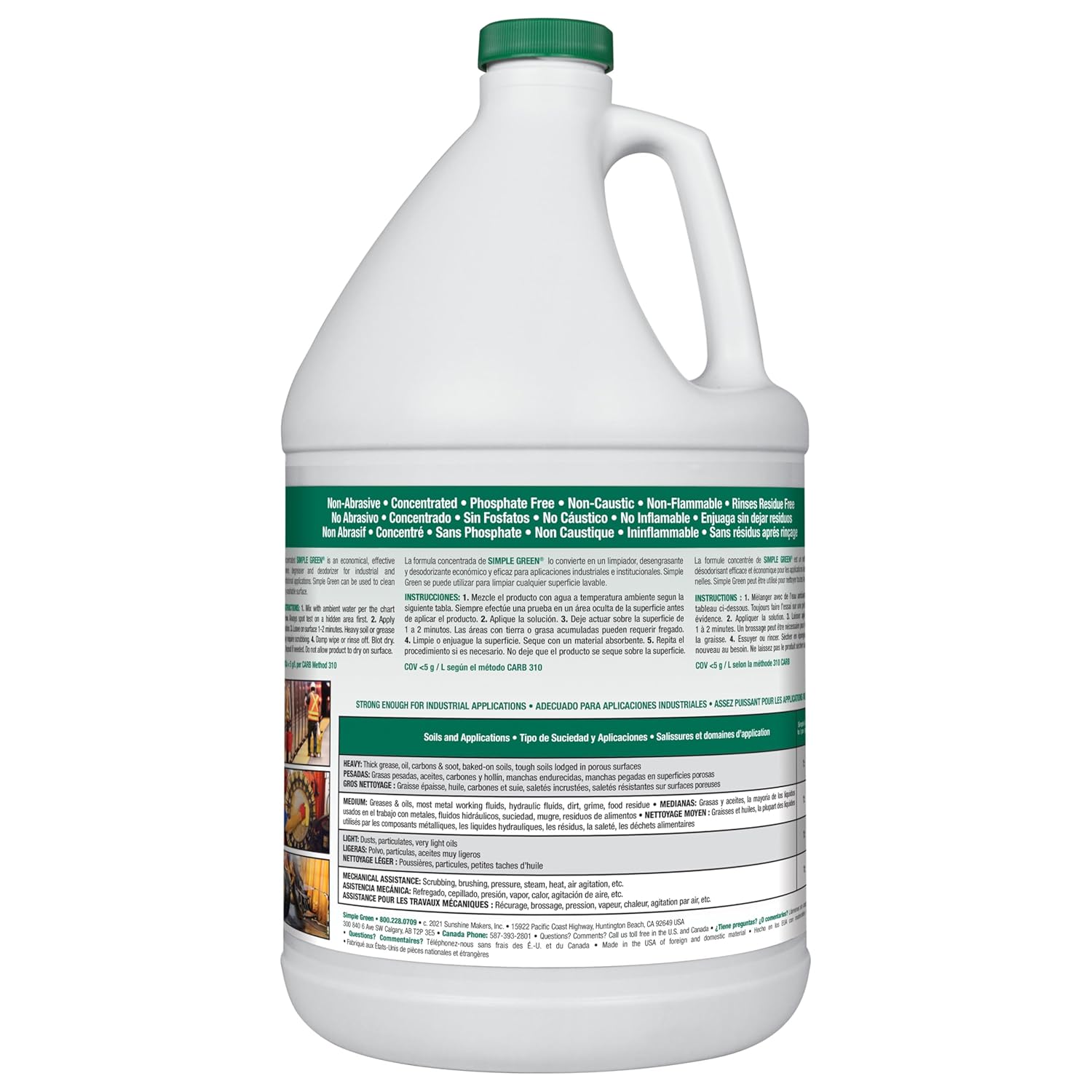 Simple Green 13005CT Industrial Cleaner and Degreaser, Concentrated, 127.8 Fl Oz, Pack of 1