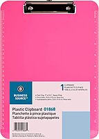 Neon Pink Transparent Plastic Clipboard, 9" x 12.5" (SPR01868)