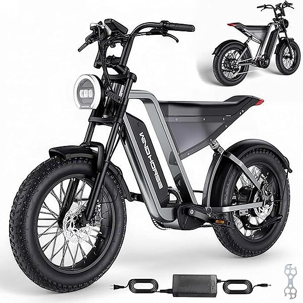 Windhorse Electric Bike D3 WINDHORSE Electric Mountain Bike, 1000W Motor, 48V Battery, 75km Range, 60 KM/H Speed, 20-Inch Fat Tires, Hydraulic Brakes, 7-Speed E-Bike