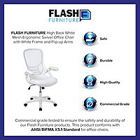 Flash Furniture Porter High-Back Mesh Ergonomic Swivel Office Chair with Adjustable Lumbar Support and Flip-Up Armrests