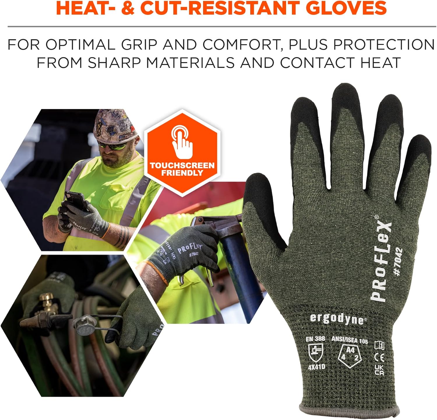 Ergodyne ProFlex 7042 Nitrile Coated Cut-Resistant Gloves