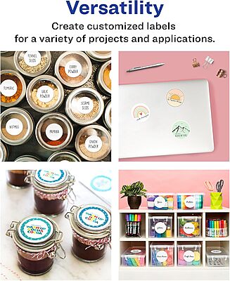 Avery Matte White Removable Round Labels, Sure Feed Technology, Print-to-The-Edge, 3" Diameter, 90 Removable Labels, Laser/Inkjet Printable 90 labels