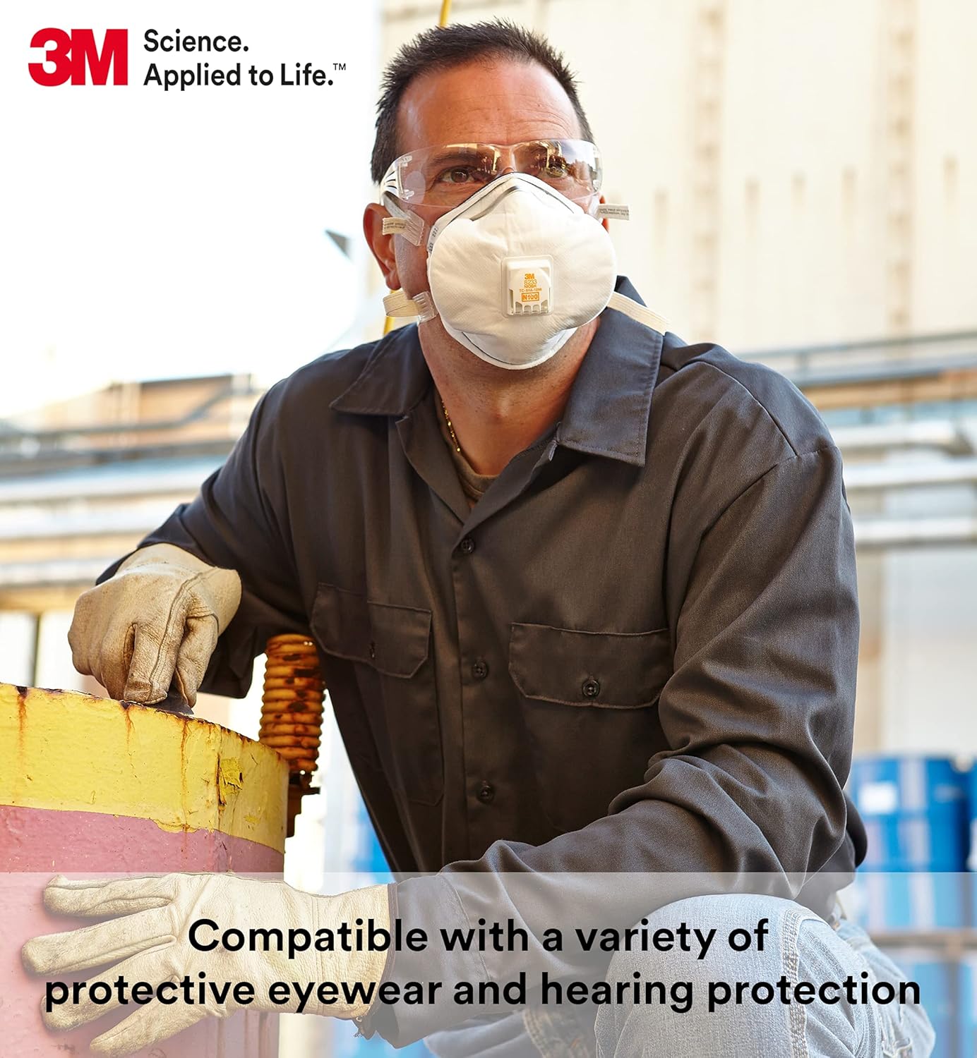 3M Personal Protective Equipment Particulate Disposable Respirator 8233, NIOSH APPROVED, Exhalation Valve, N100
