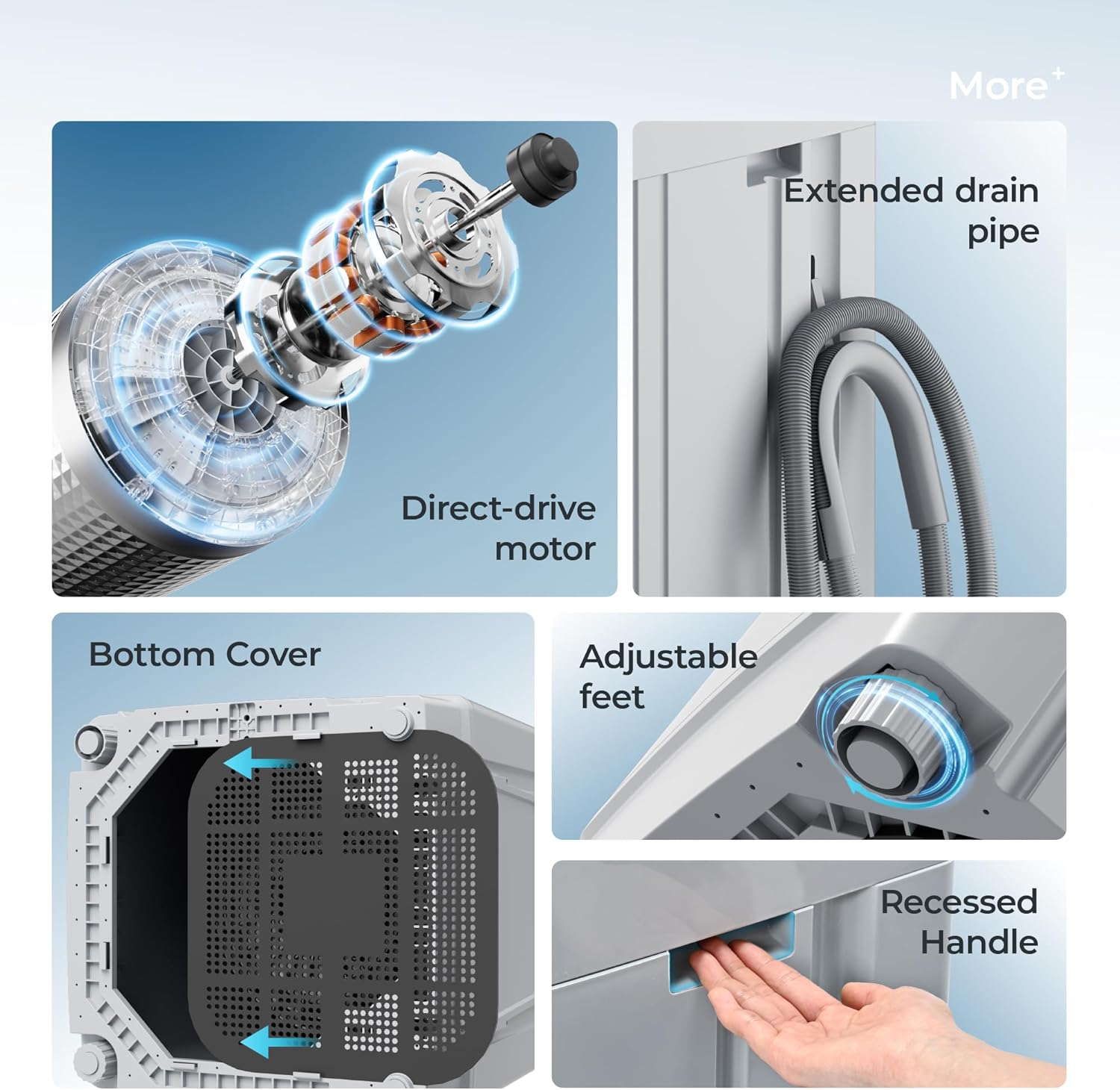 Euhomy Lavadora portátil 1.59 pies cúbicos, capacidad 11 libras Euhomy Lavadora portátil 1.59 pies cúbicos, capacidad 11 libras