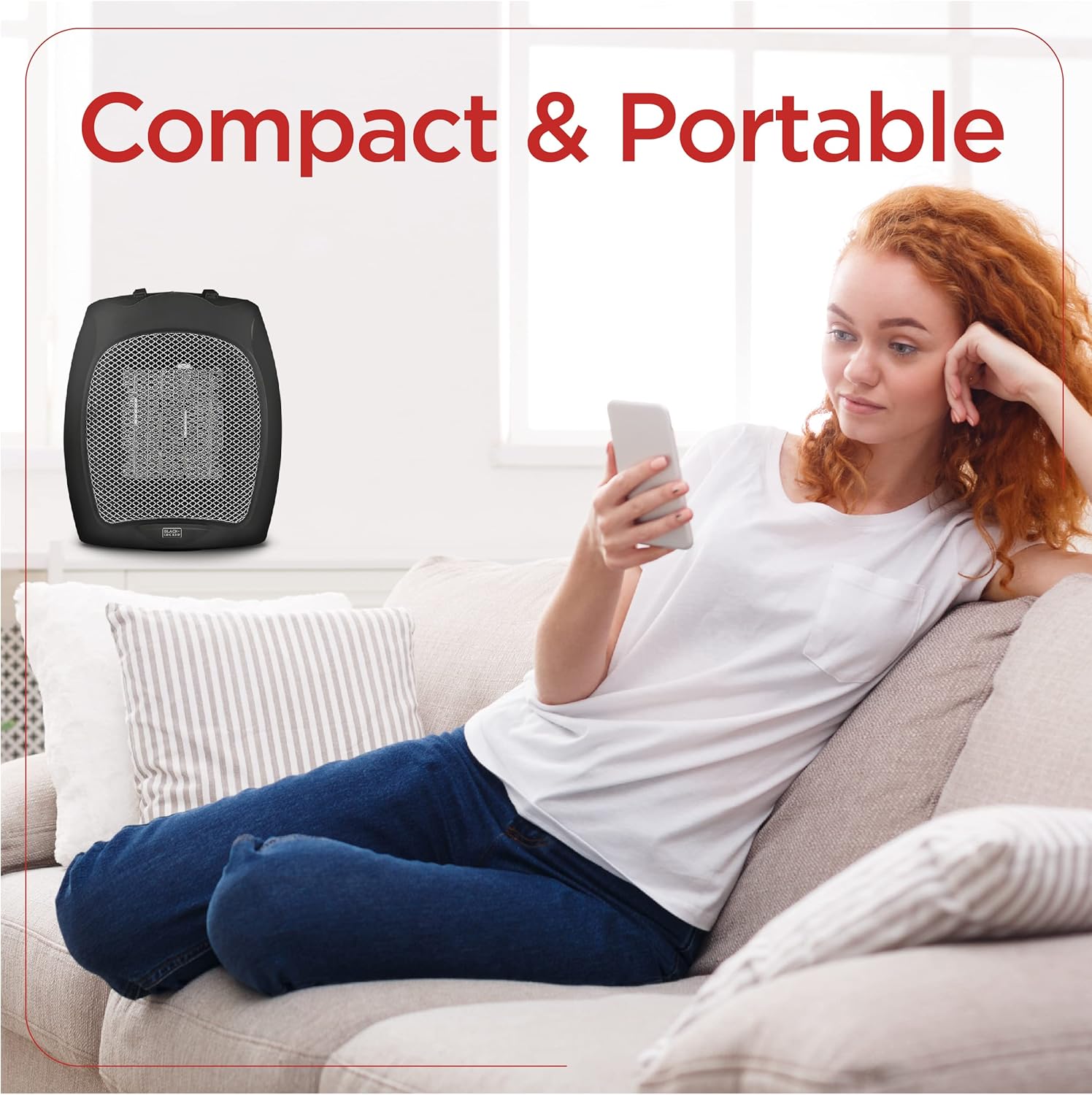 BLACK+DECKER 1500W Portable Ceramic Desktop Space Heater
