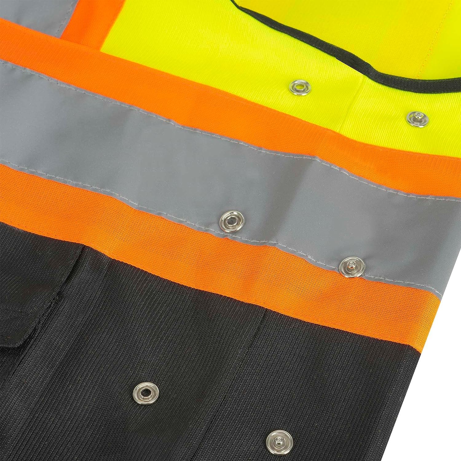 Pioneer Hi-Vis Reflective Safety Vest, Solid Neon, 8 Pockets, Zipper, Adjustable