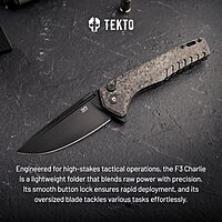 TEKTO F3 Charlie Button Lock Folding Knife