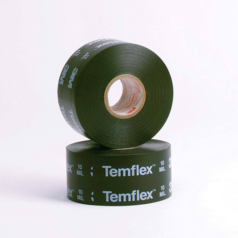 3M Temflex Vinyl General-Use Corrosion Protection Tape 1100, 2 in x 100 ft, Unprinted, Black, Protects Pipes