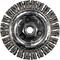 Pferd 82392 Combitwist Power Knot Wheel Brush with Stringer Bead Twist, Threaded Hole, Carbon Steel Bristles