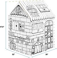 Bankers Box At Play Color-in Playhouse, Life-Size Corrugated Playhouse