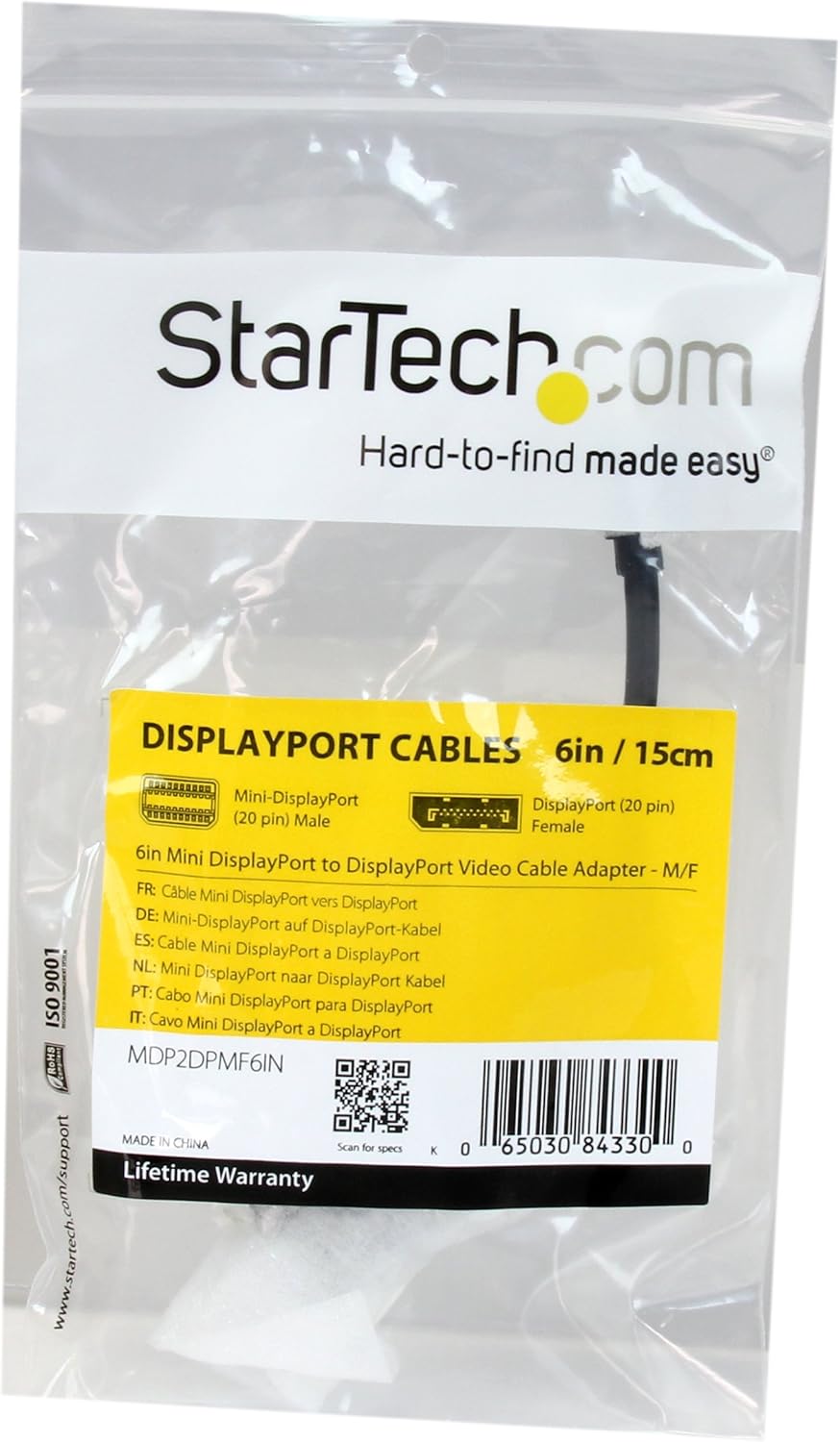 StarTech.com Mini DisplayPort to DisplayPort Adapter - 4K x 2K UHD Video - Mini DP to DP Converter
