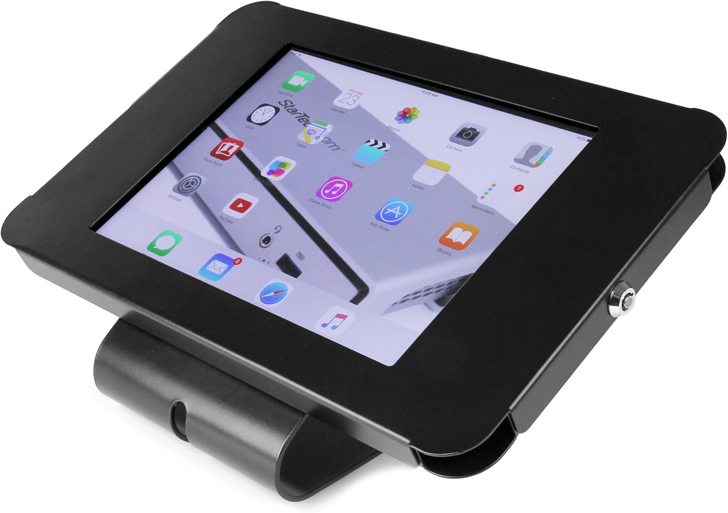 StarTech.com Secure Tablet Enclosure Stand- Lockable Anti Theft Steel Desk or Wall Mount for 9.7" iPad/Tablet