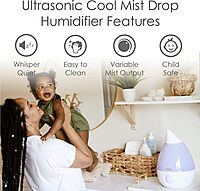 CRANE Drop 1-Gallon Ultrasonic Cool Mist Humidifier