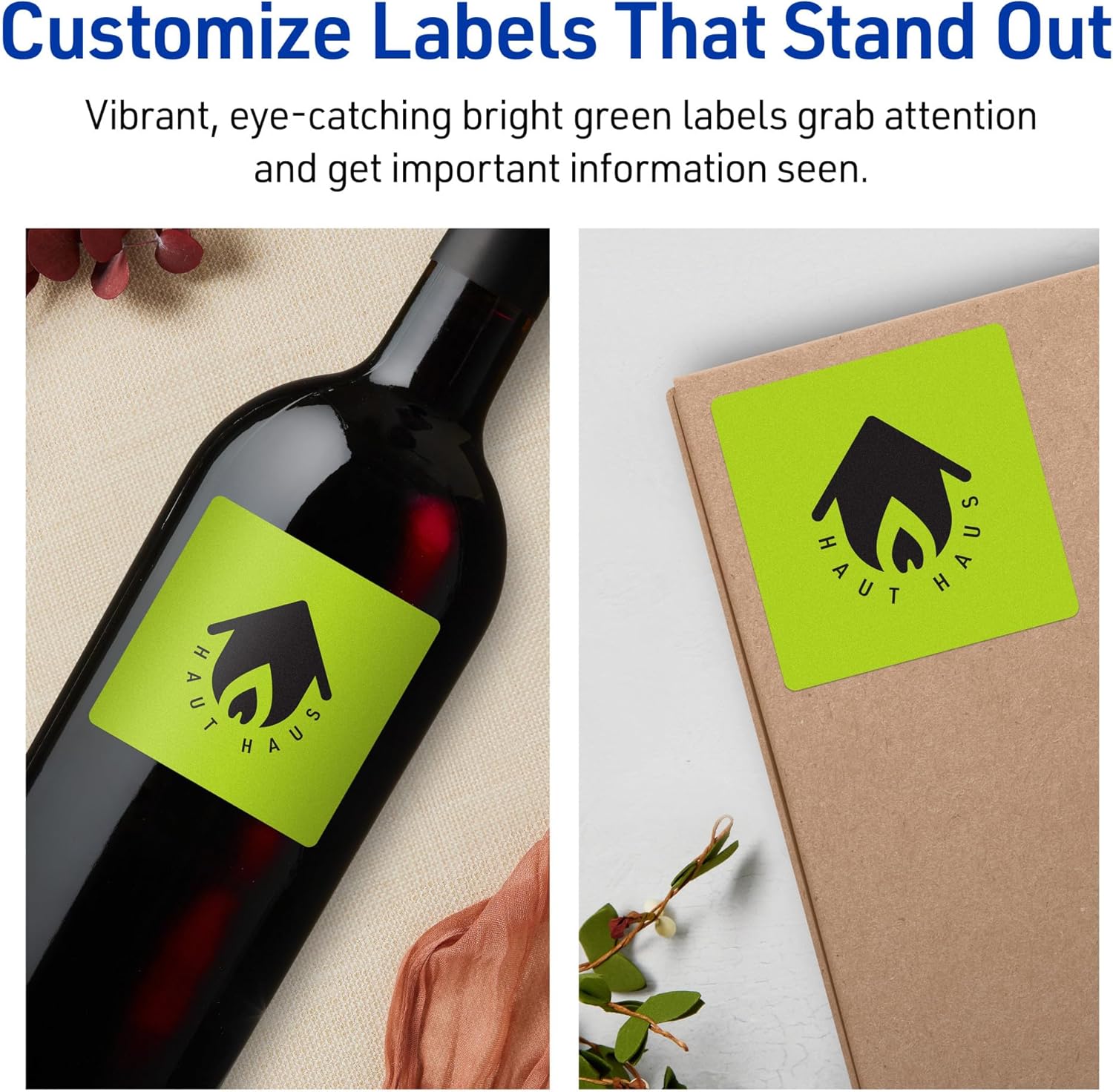 AVERY Printable Square Labels with Sure Feed Technology, Print-to-The-Edge, Laser/Inkjet Compatible