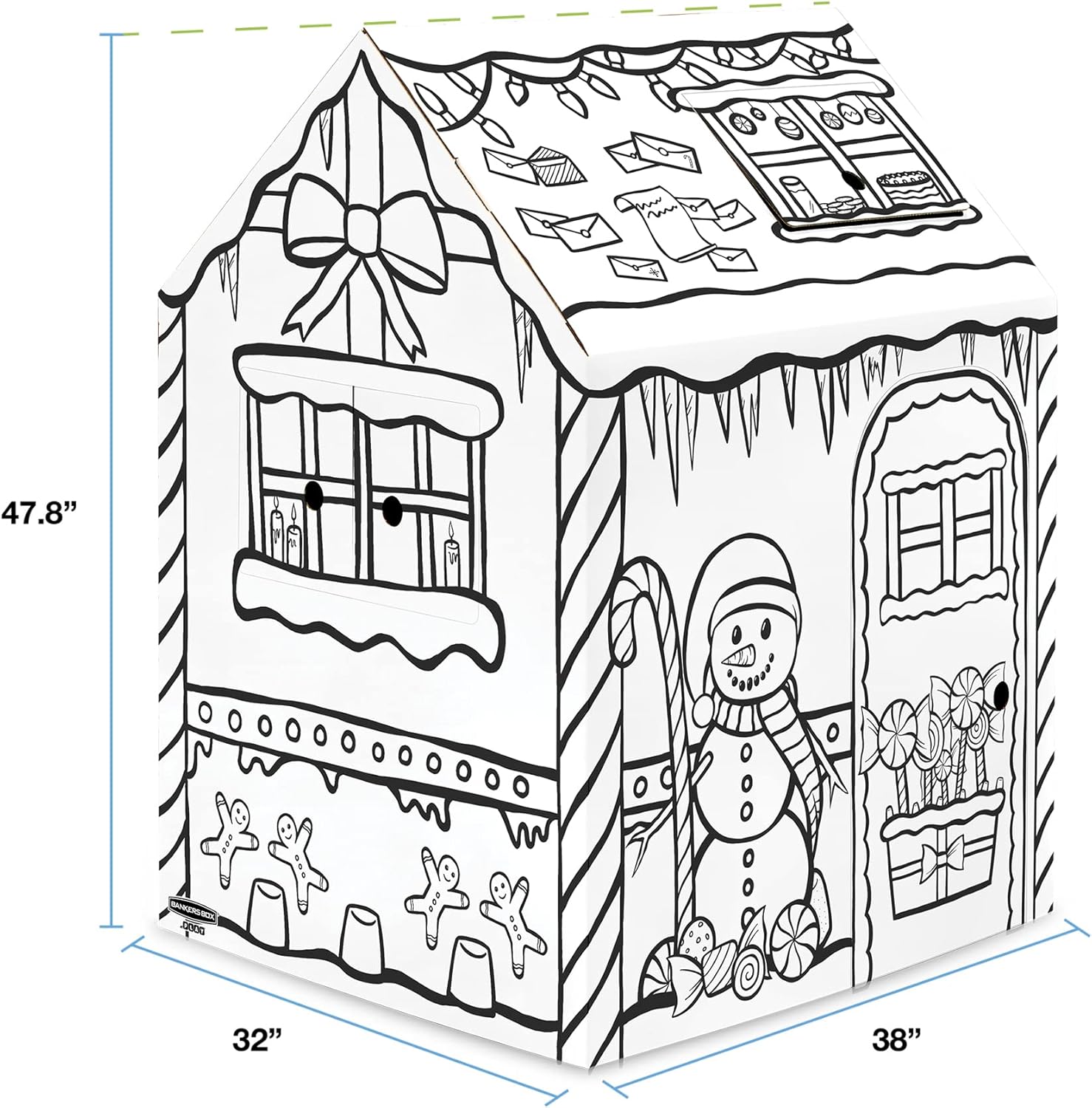 Bankers Box At Play Color-in Playhouse, Life-Size Corrugated Playhouse