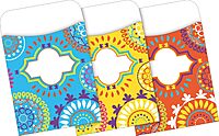 Barker Creek Designer File Folder and Library Pocket Set, Moroccan, 12 Colorful File Folders and 30 Coordinating Peel & Stick Library Pockets, Home, School and Office Supplies (3545)