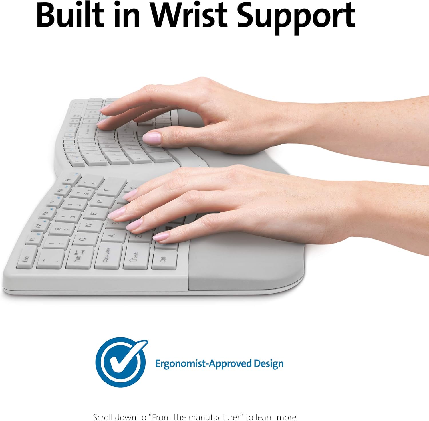 Kensington Pro Fit Ergonomic Wireless Keyboard - Grey (K75402US)